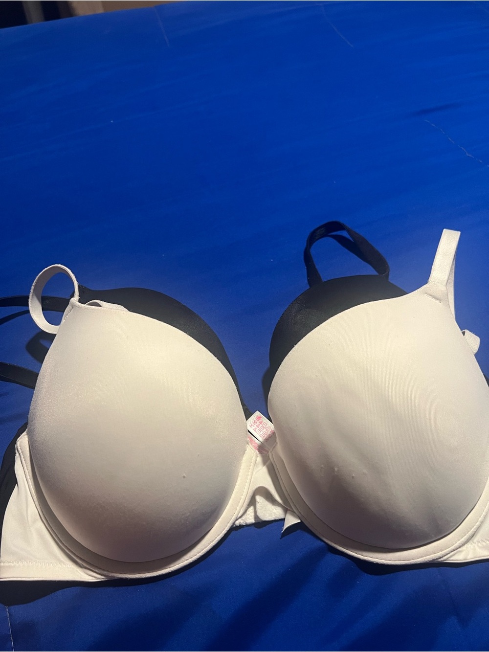 PINK Victoria's Secret White Push-Up Bra with Black Underlay